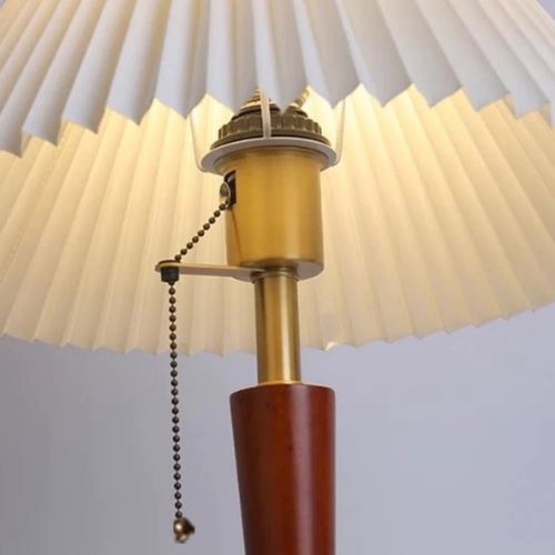 Luminária Abajur de Mesa Retrô Viena Plissado 47cm - Decors
