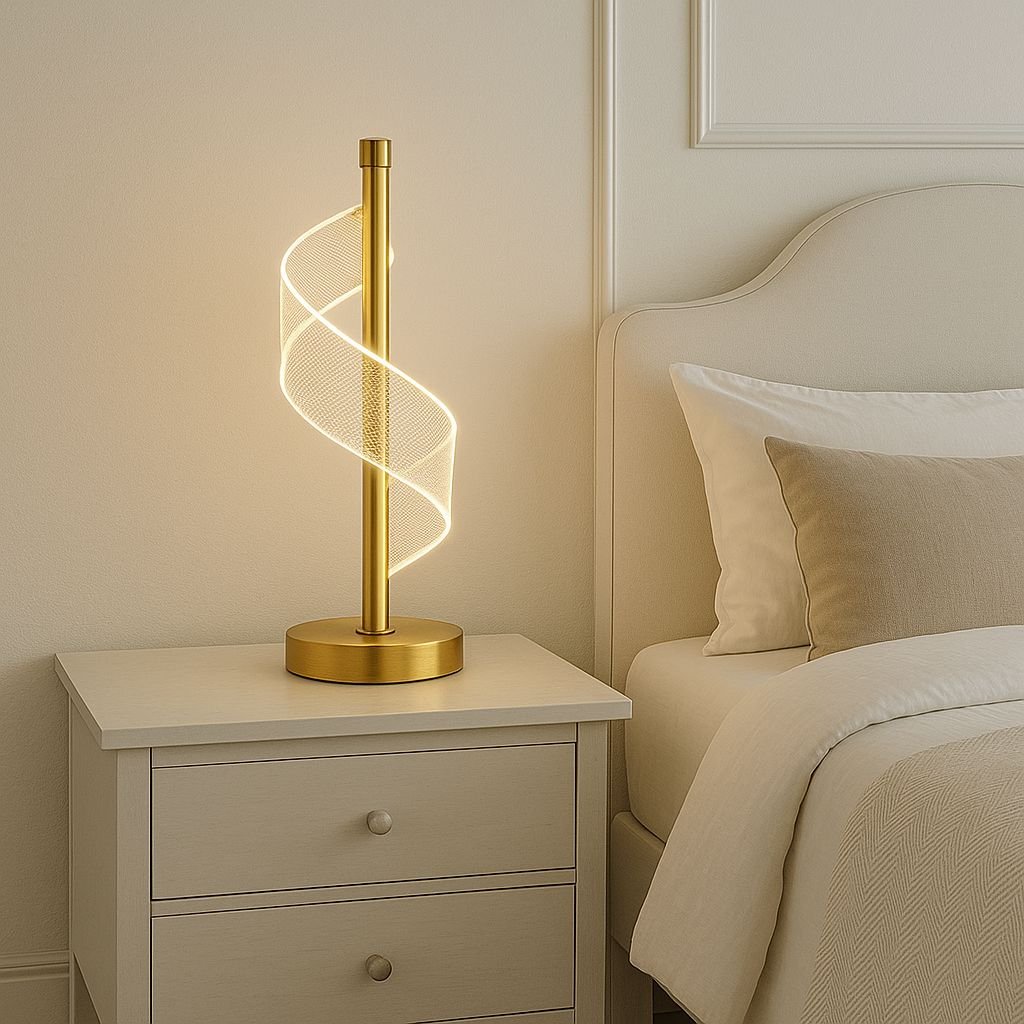Luminária Abajur de Mesa Touch em Espiral Acrílico - Decors