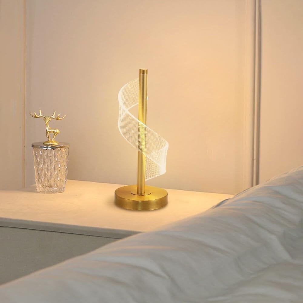 Luminária Abajur de Mesa Touch em Espiral Acrílico - Decors