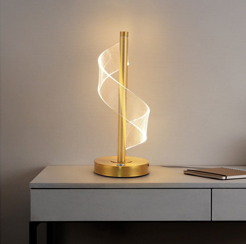 Luminária Abajur de Mesa Touch em Espiral Acrílico - Decors