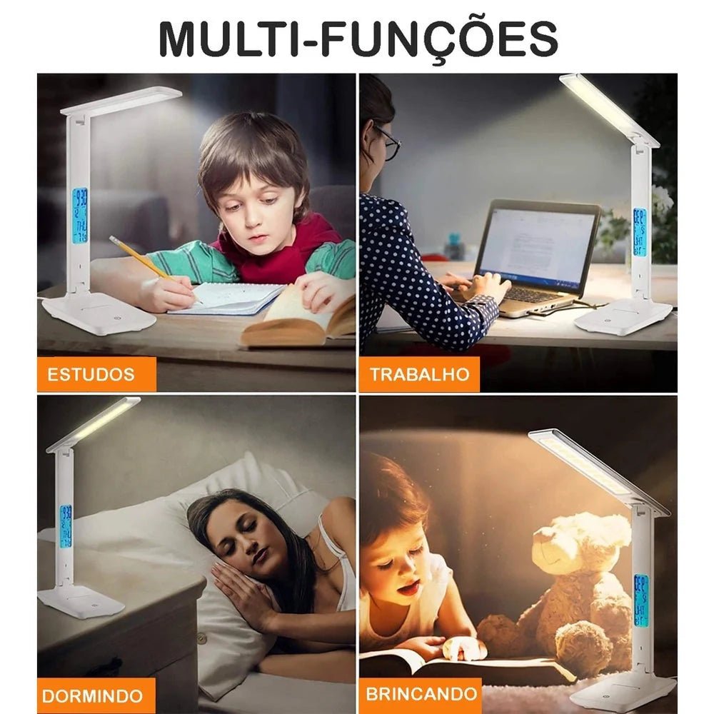 Luminária Abajur Touch Multifuncional Ajustável USB - Decors