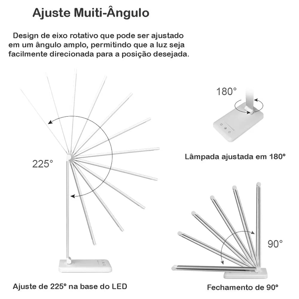 Luminária Abajur Touch Multifuncional Ajustável USB - Decors