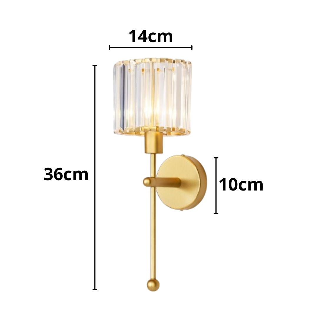 Luminária Arandela de Parede Clássica em Cristal K9 36cm