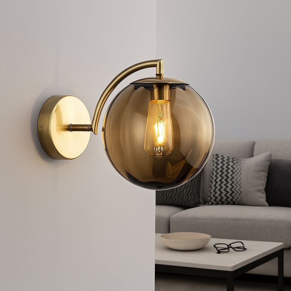 Luminária Arandela de Parede Elegance Orb Glass
