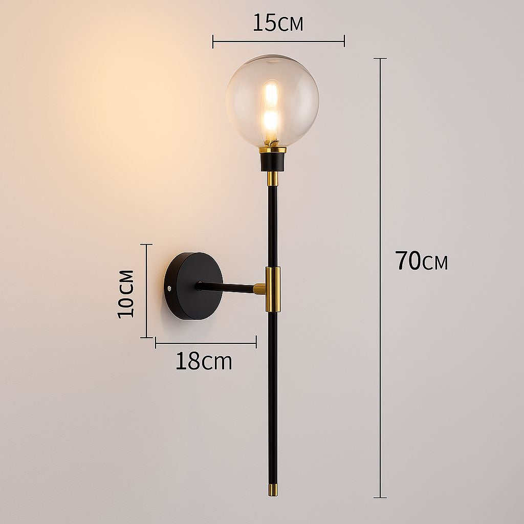 Luminária Arandela de Parede Lunaris em Vidro 70cm