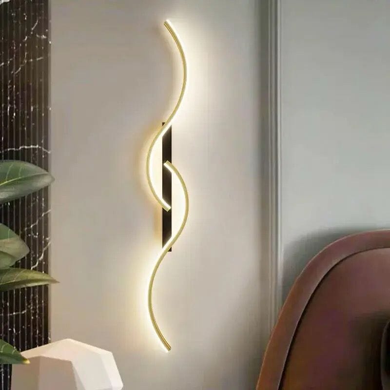 Luminária Arandela de Parede Onda Dupla Dourada - Decors