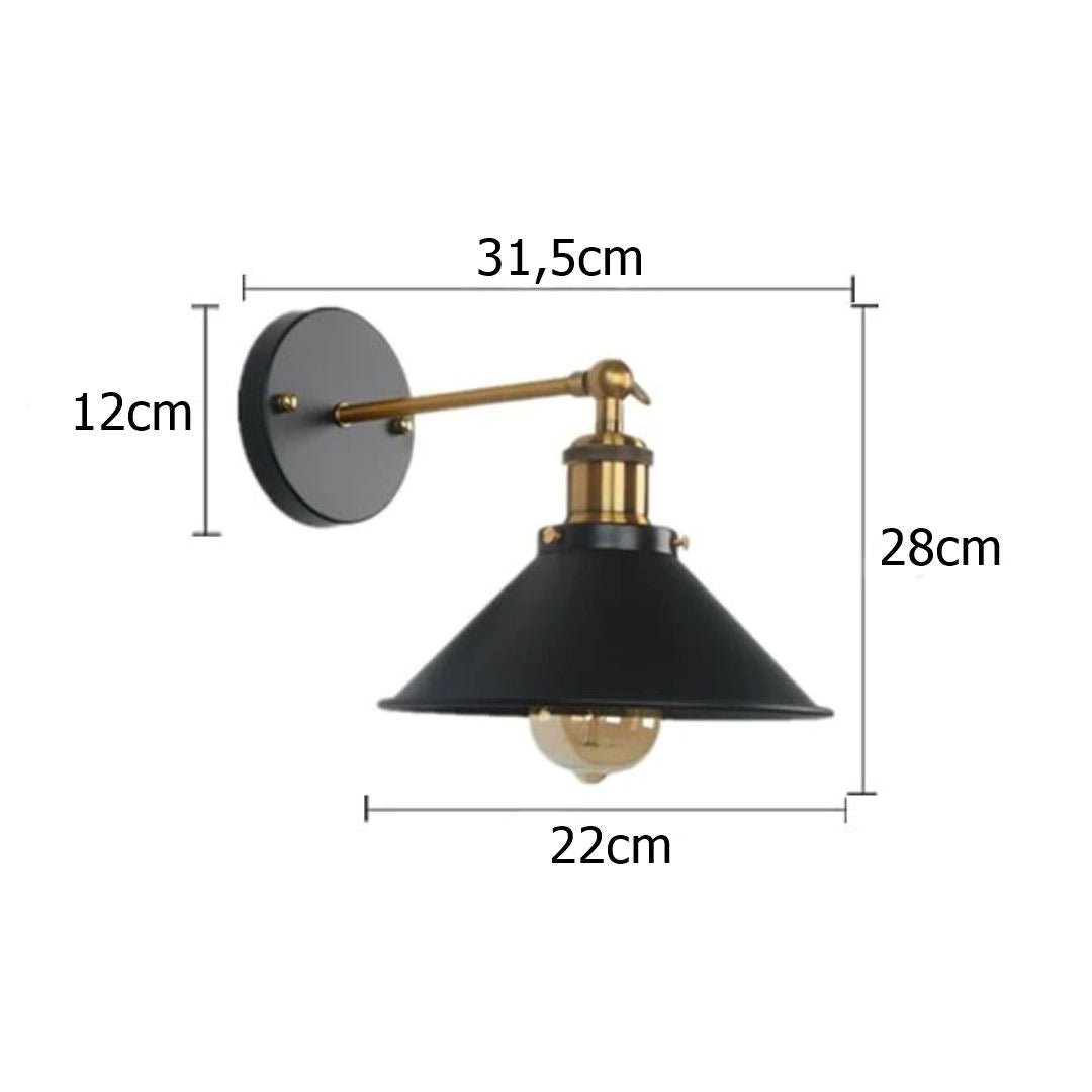 Luminária Arandela de Parede Vintage Retrô para Cabeceira Cozinha Balcão - Decors