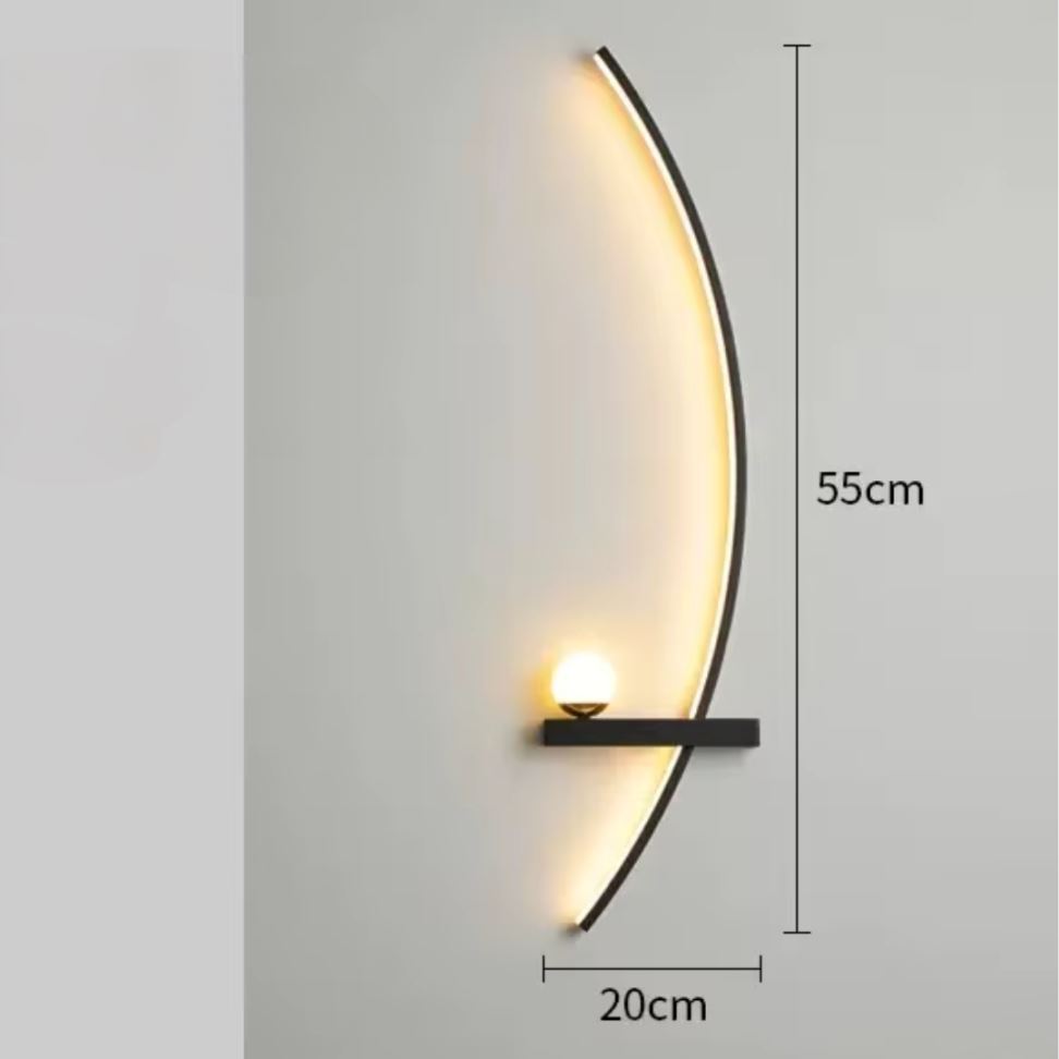 Luminária Arandela Minimalista de Parede Boat Led 55cm