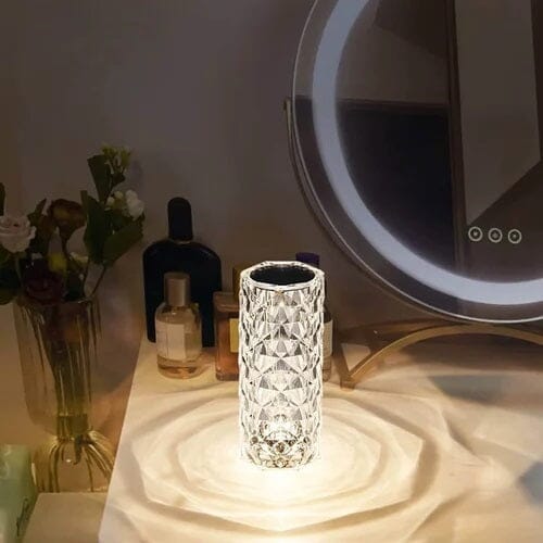 Luminária Cristal Touch de Mesa em Led - 16 Cores (Sem fio e Recarregável) - Decors