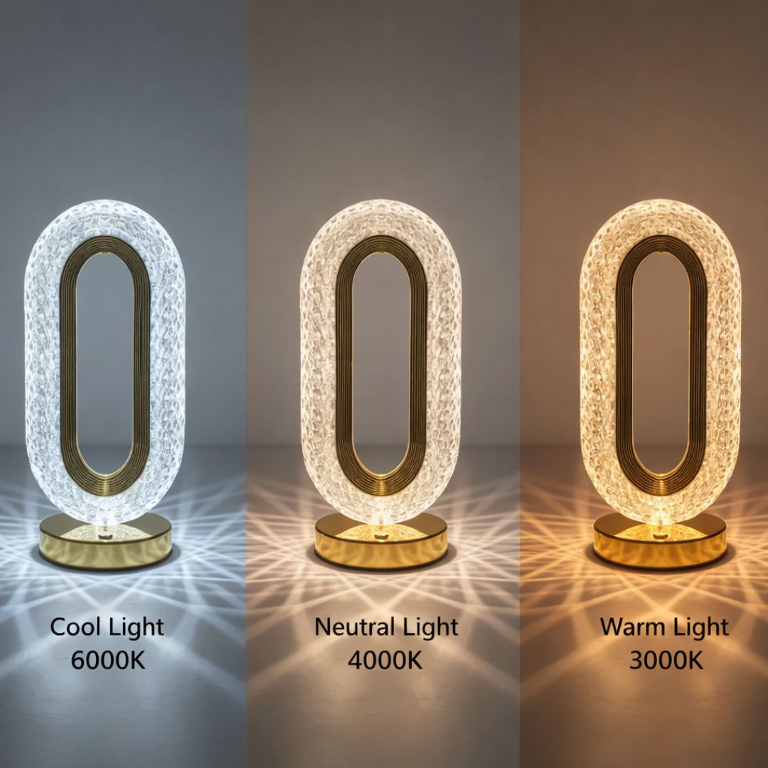Luminária de Mesa e Abajur Luxuosa Cristal Oval - Decors