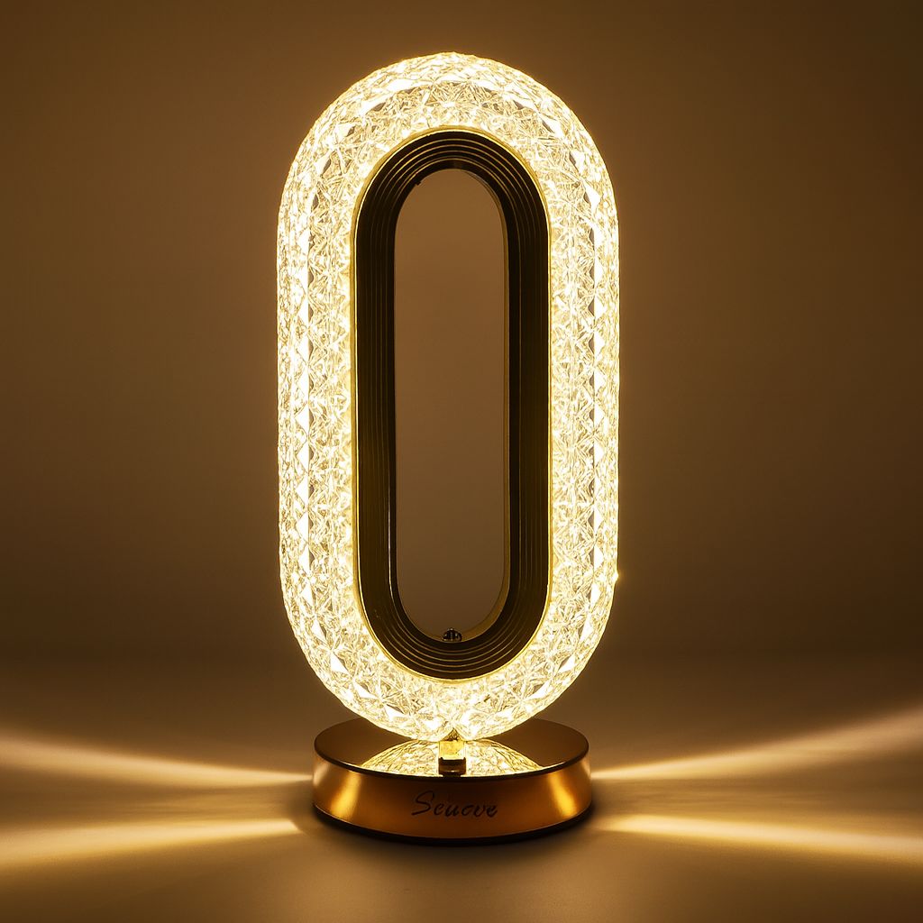 Luminária de Mesa e Abajur Luxuosa Cristal Oval - Decors