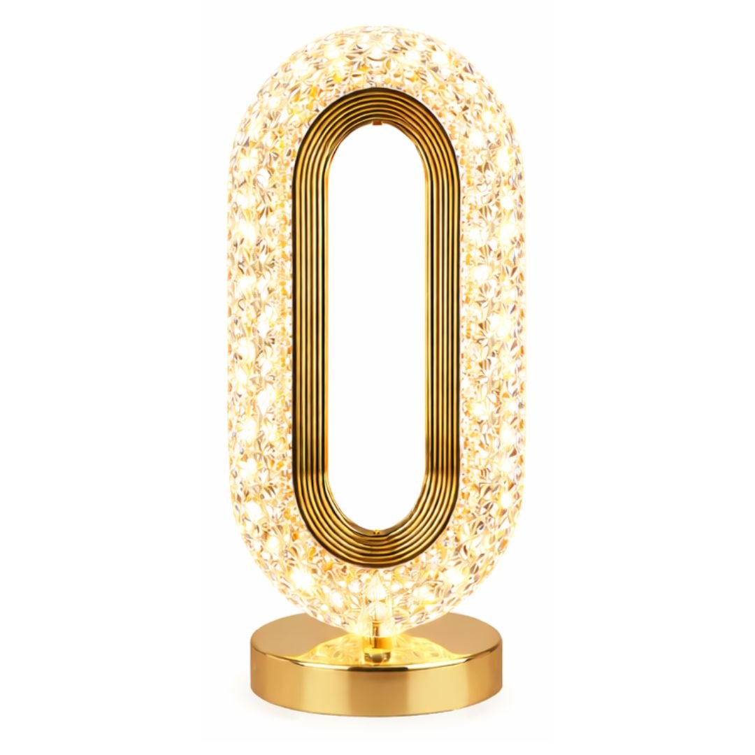 Luminária de Mesa e Abajur Luxuosa Cristal Oval - Decors