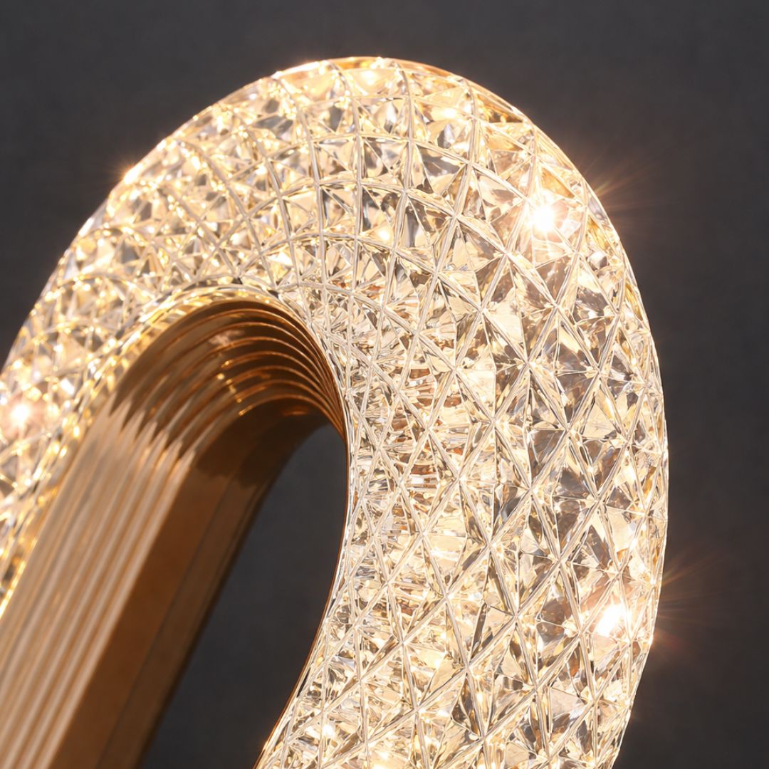 Luminária de Mesa e Abajur Luxuosa Cristal Oval - Decors
