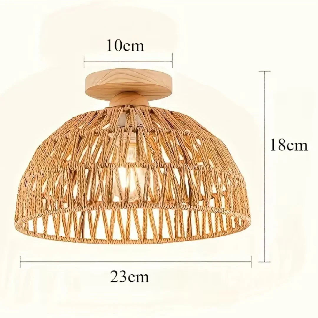 Luminária de Teto Plafon Sobrepor Bohemian Rattan