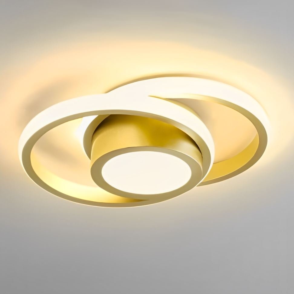 Luminária de Teto Plafon Sobrepor em Led Circular Duplo para Quarto Sala - Decors