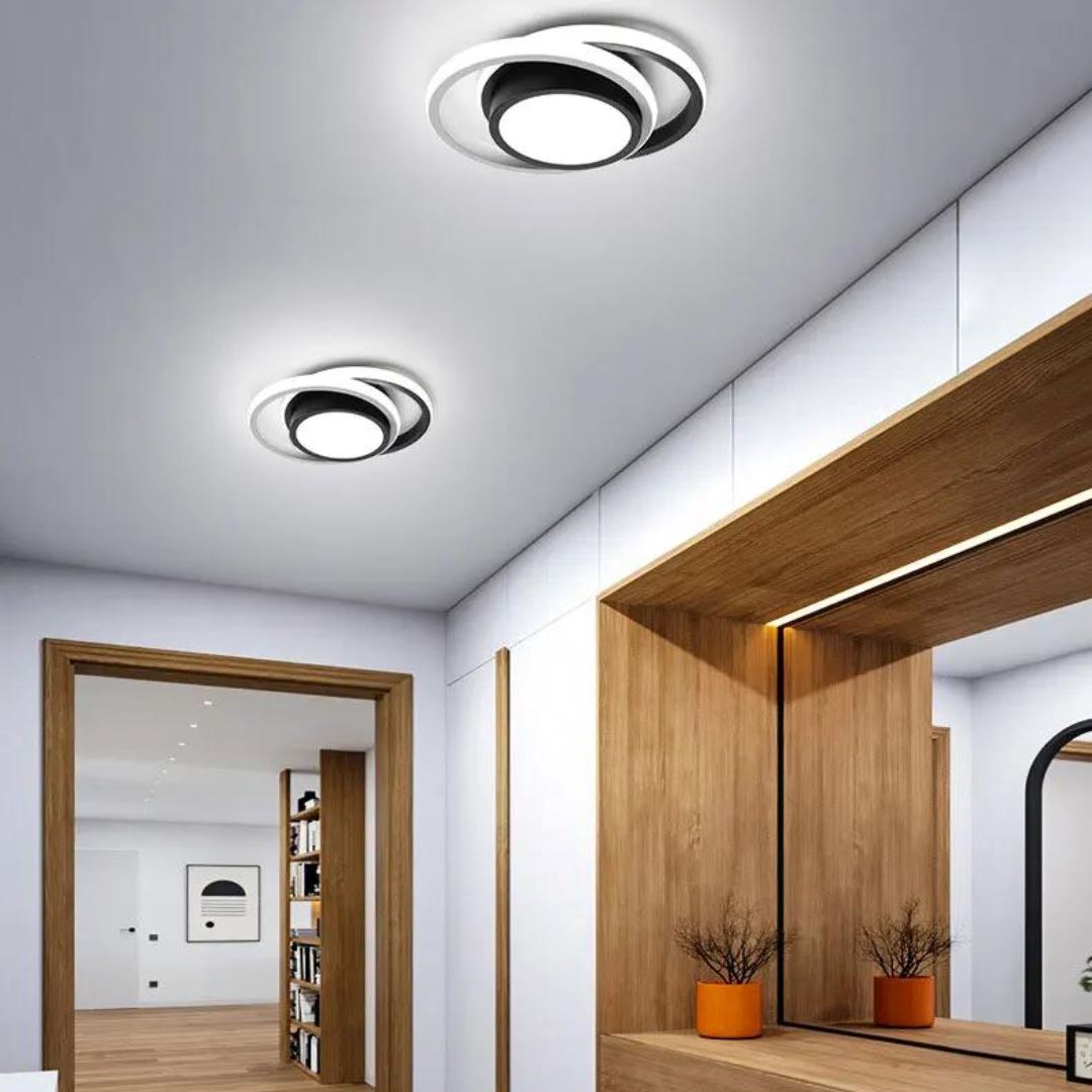 Luminária de Teto Plafon Sobrepor em Led Circular Duplo para Quarto Sala - Decors