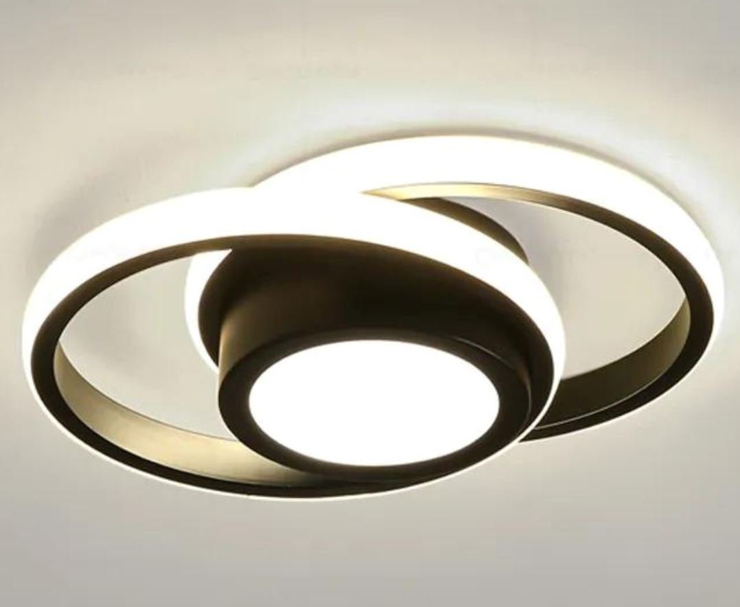 Luminária de Teto Plafon Sobrepor em Led Circular Duplo para Quarto Sala - Decors