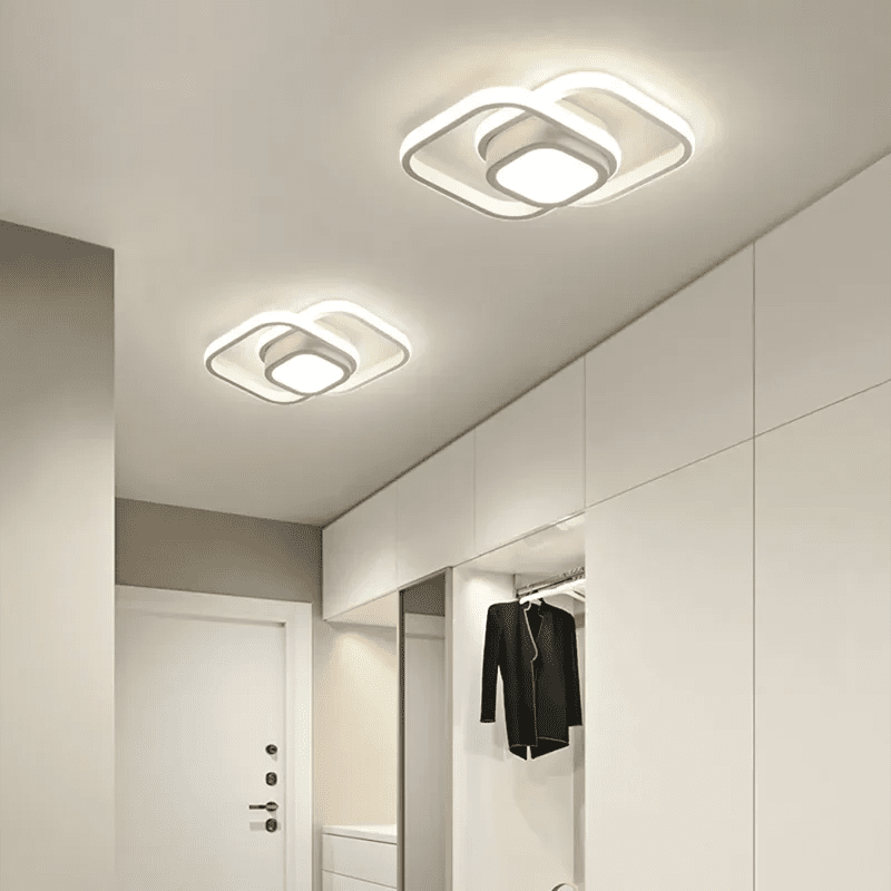 Luminária de Teto Plafon Sobrepor em Led Quadrado Duplo para Quarto Sala - Decors