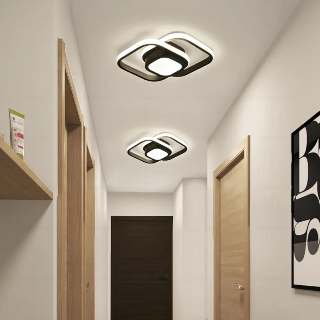 Luminária de Teto Plafon Sobrepor em Led Quadrado Duplo para Quarto Sala - Decors