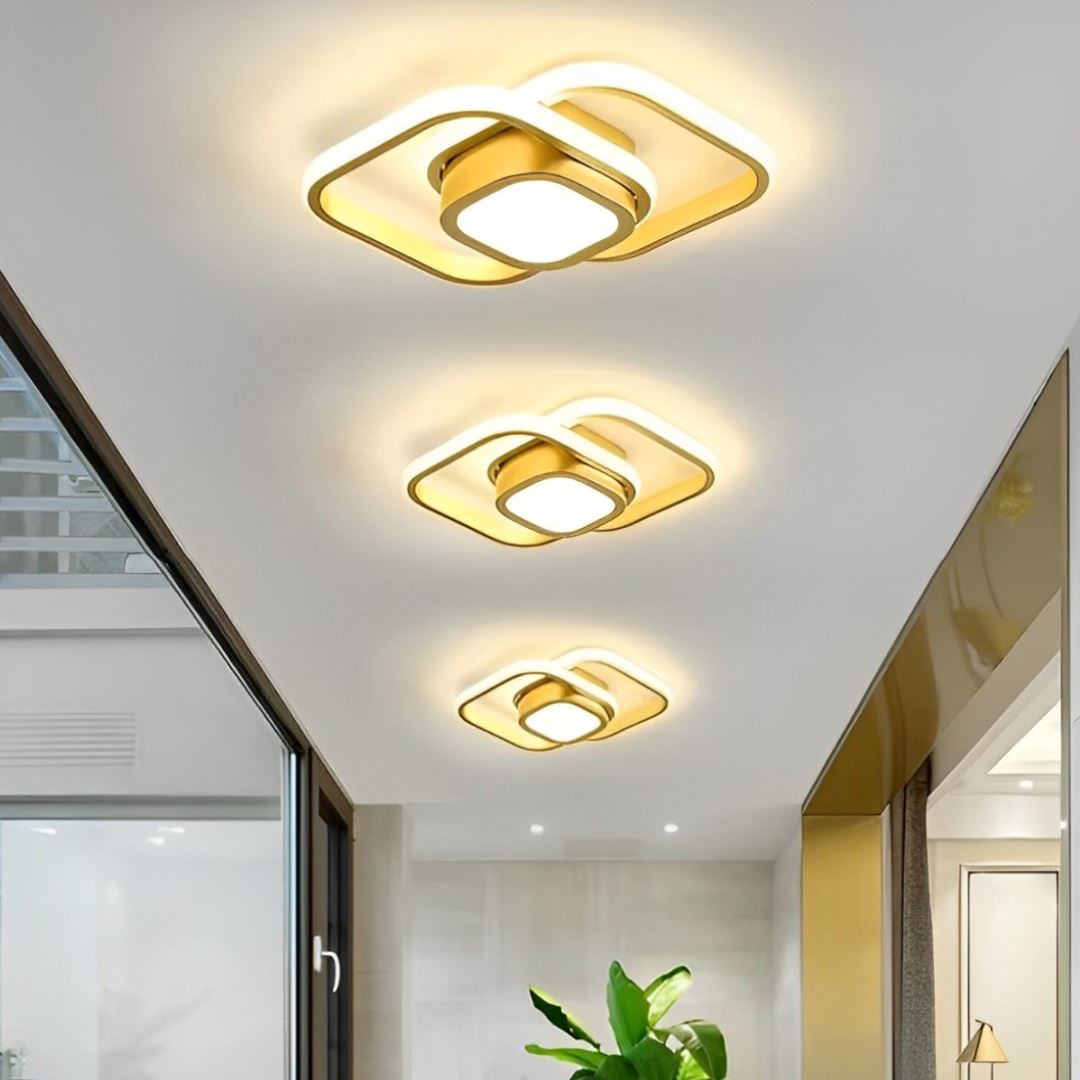 Luminária de Teto Plafon Sobrepor em Led Quadrado Duplo para Quarto Sala - Decors