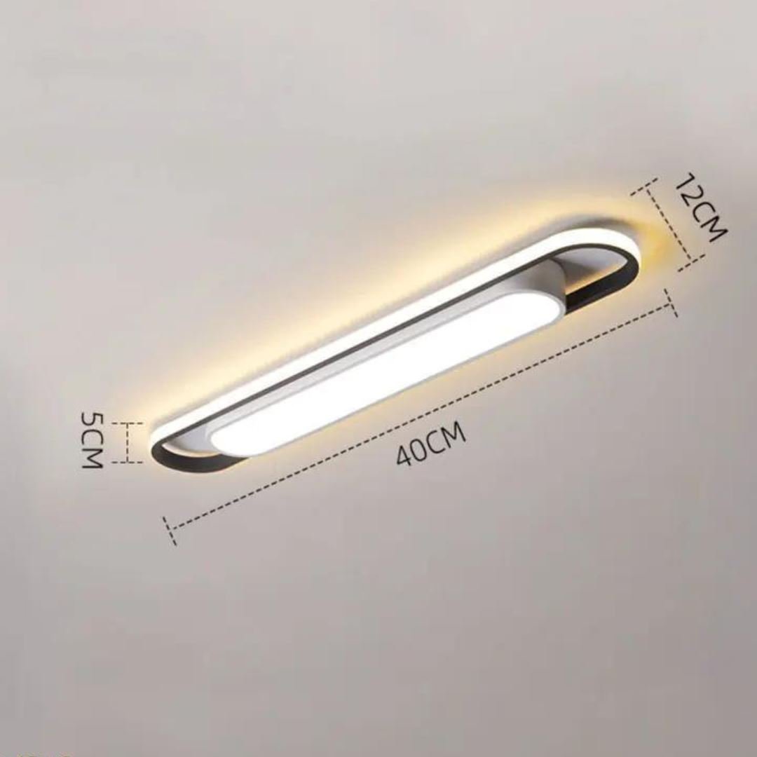Luminária de Teto Plafon Sobrepor Slim Oval para Quarto Sala - Decors