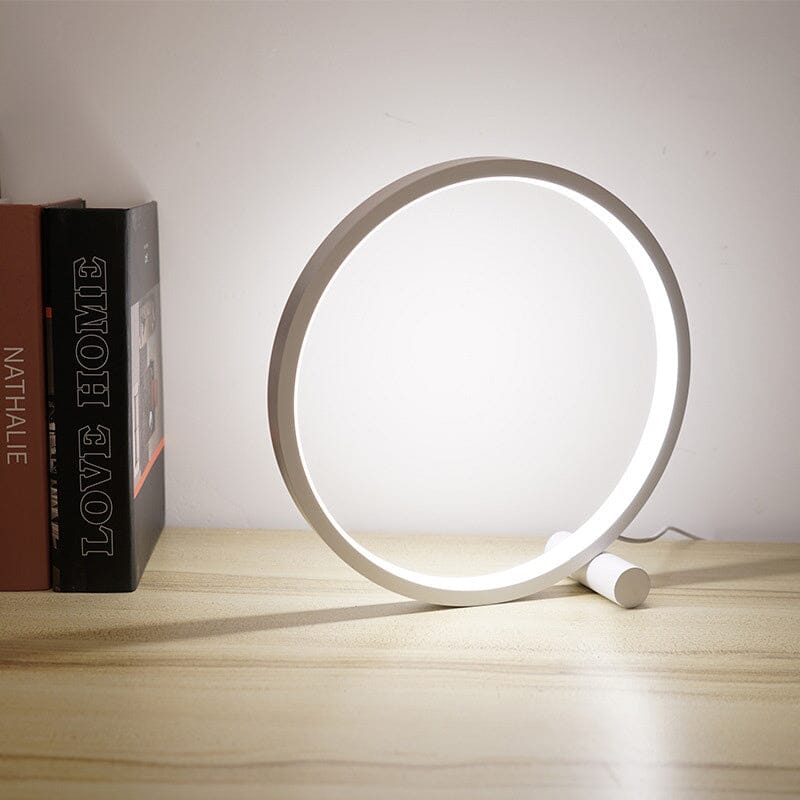 Luminária Minimalista de Mesa Circular Touch LED 25cm - Decors