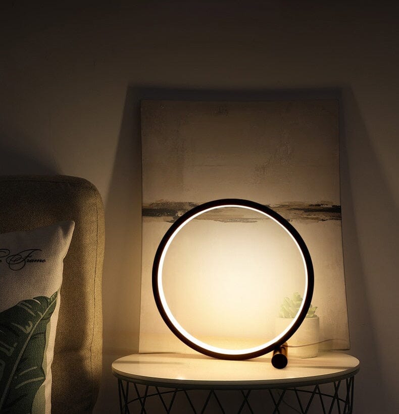Luminária Minimalista de Mesa Circular Touch LED 25cm - Decors
