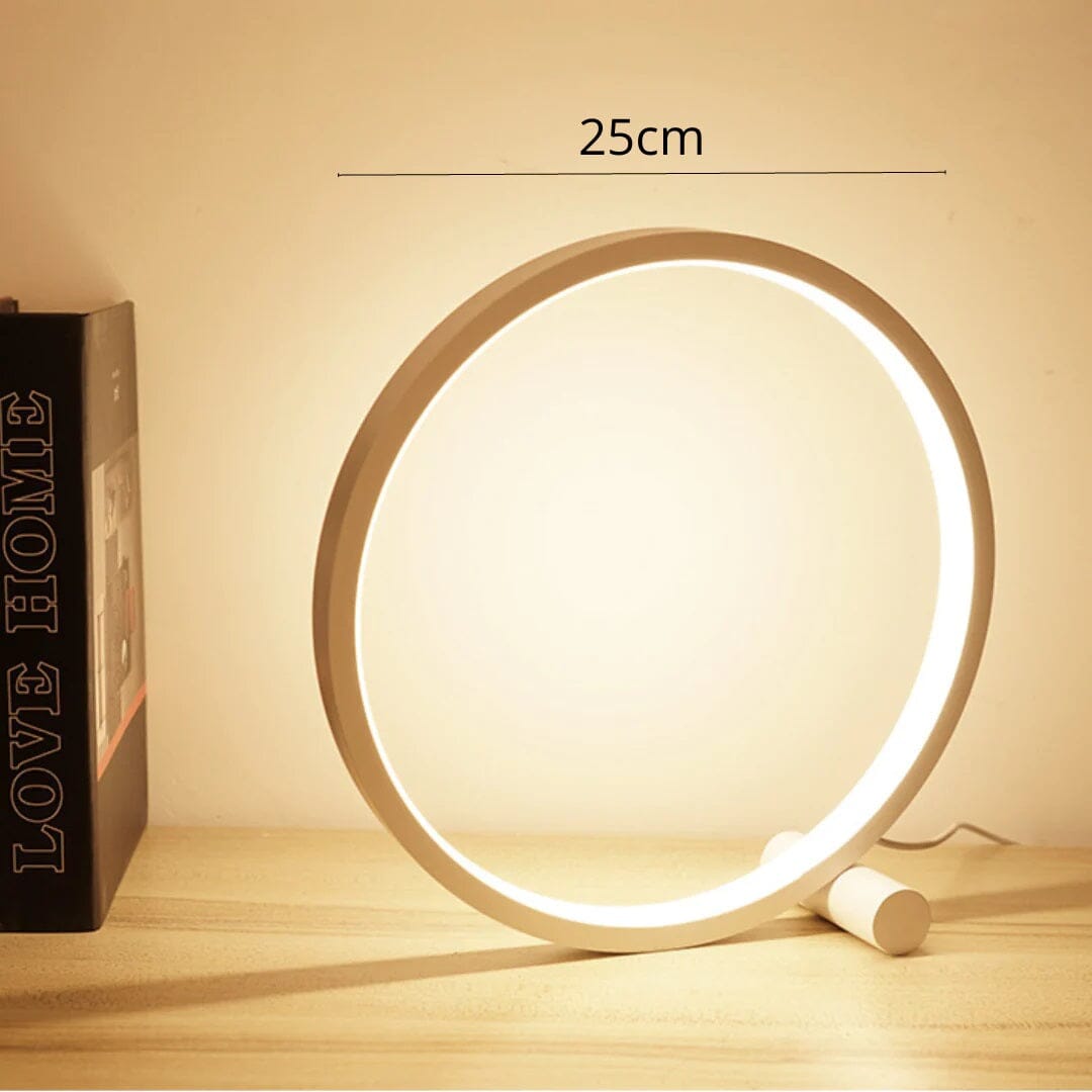 Luminária Minimalista de Mesa Circular Touch LED 25cm - Decors