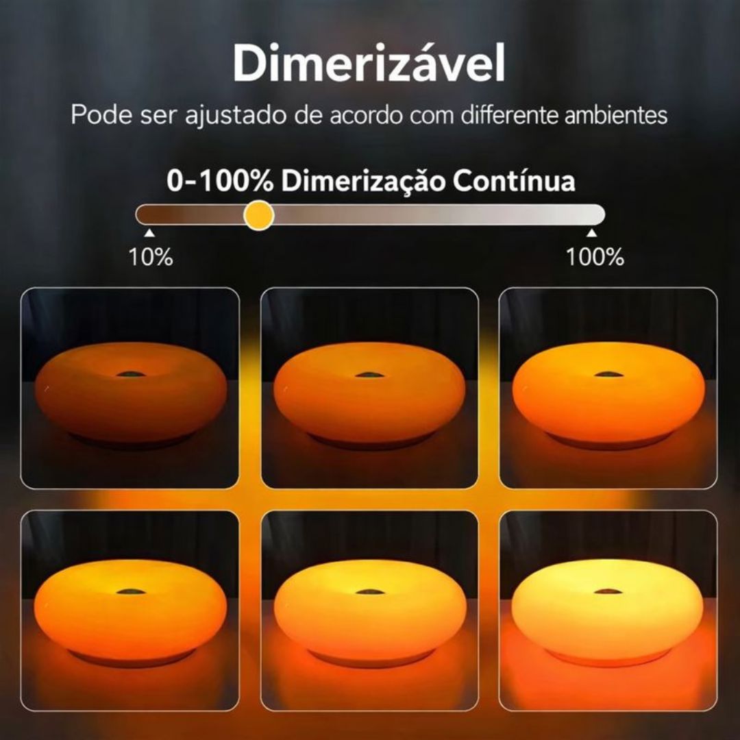 Luminária Touch de Mesa Donut em Led