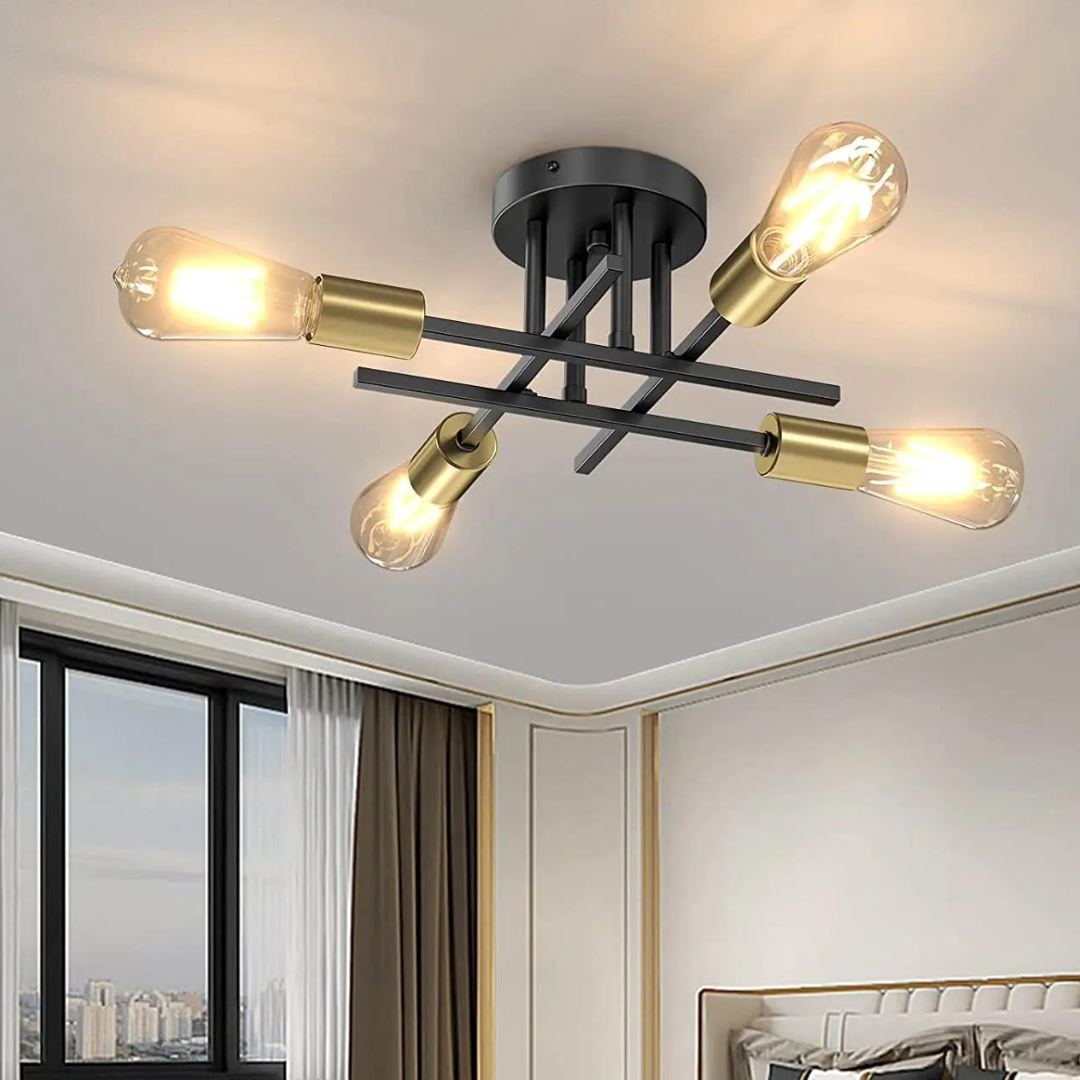 Lustre Luminária de Teto Flash Mount (04 lâmpadas) - Decors