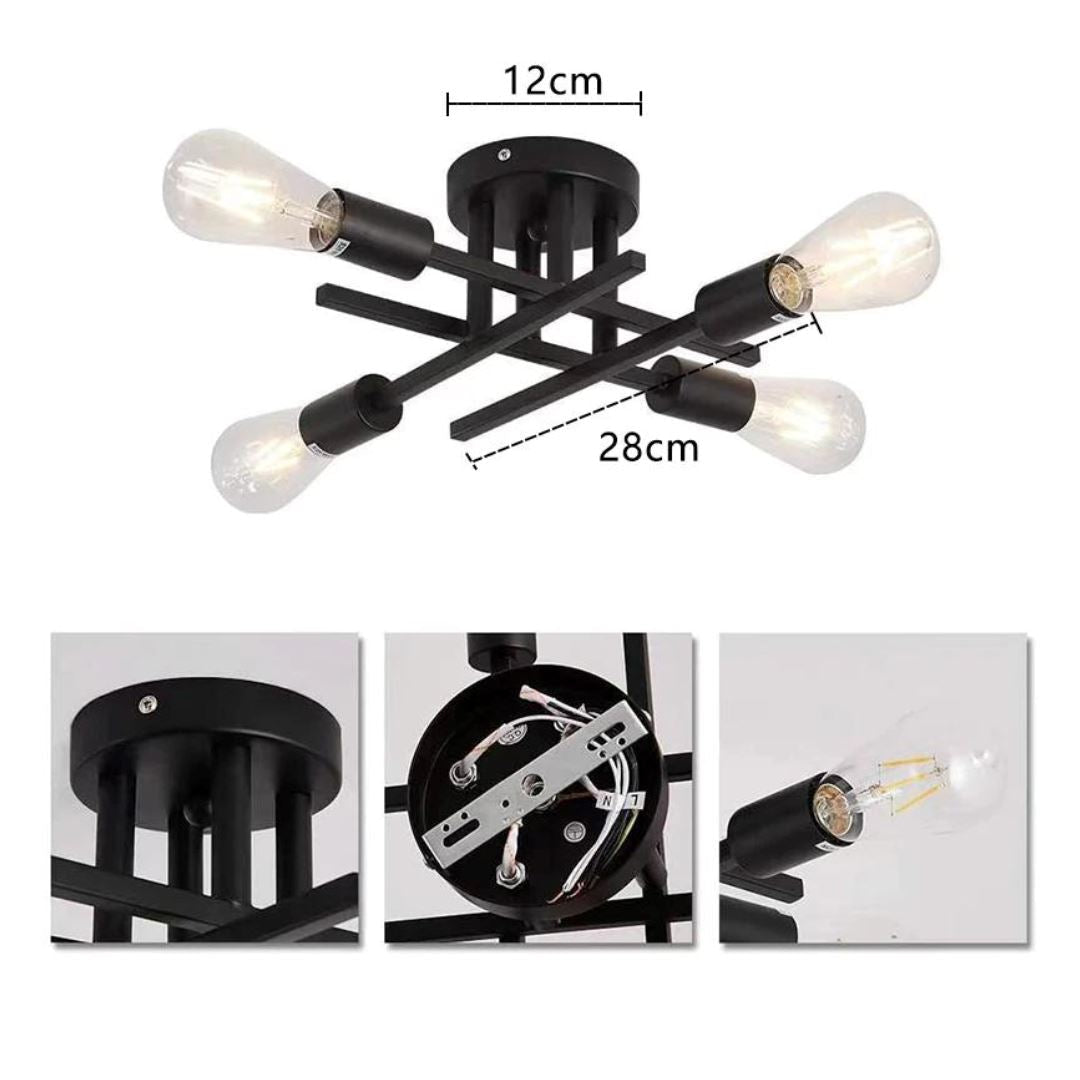 Lustre Luminária de Teto Flash Mount (04 lâmpadas) - Decors