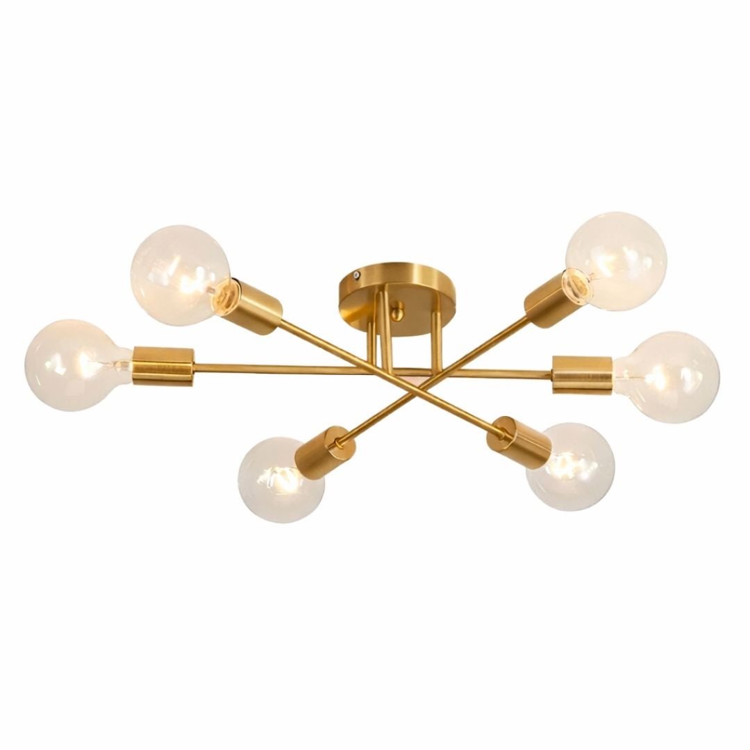 Lustre Luminária de Teto Sputnik Dourado (06 lâmpadas) - Decors