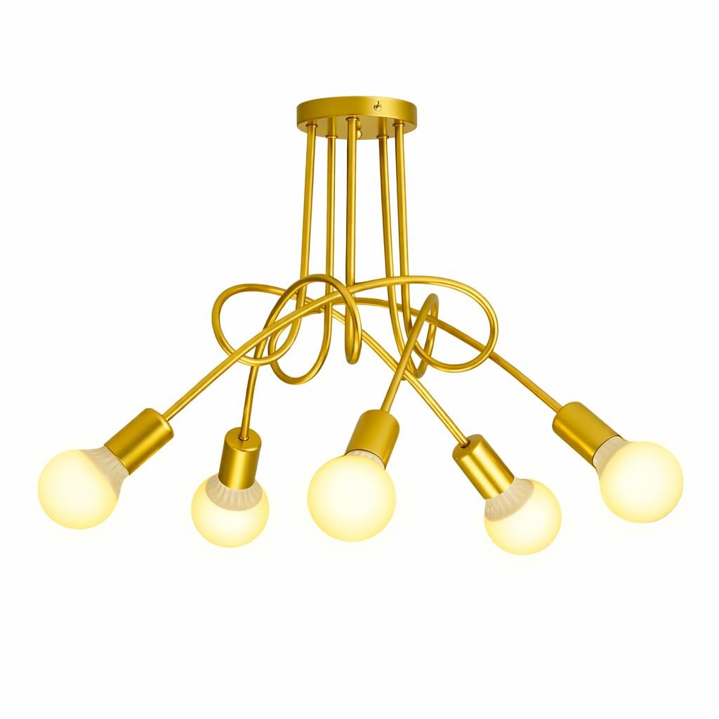 Lustre Luminária de Teto Sputnik Entrelaçado (3 e 5 hastes) para Quarto Sala - Decors