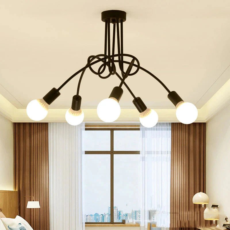 Lustre Luminária de Teto Sputnik Entrelaçado (3 e 5 hastes) para Quarto Sala - Decors