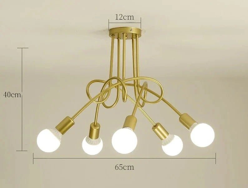 Lustre Luminária de Teto Sputnik Entrelaçado (3 e 5 hastes) para Quarto Sala - Decors