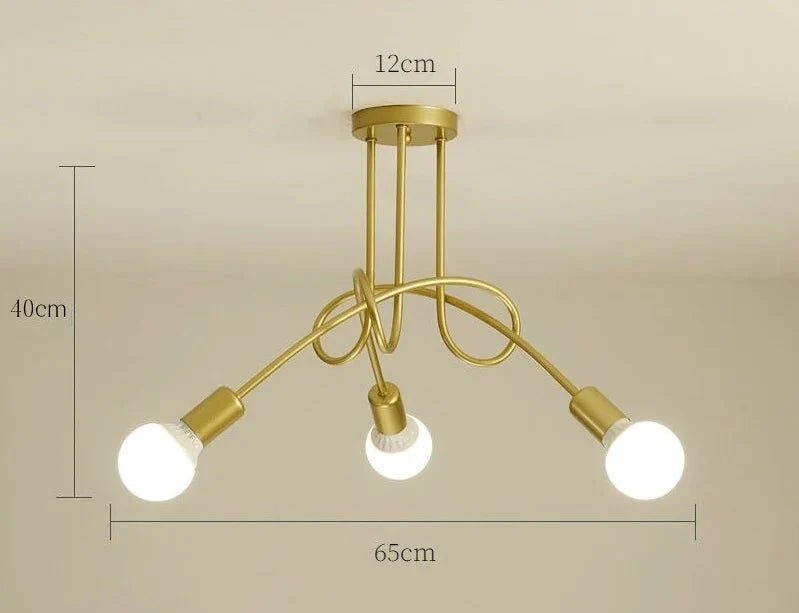 Lustre Luminária de Teto Sputnik Entrelaçado (3 e 5 hastes) para Quarto Sala - Decors