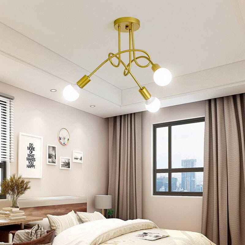 Lustre Luminária de Teto Sputnik Entrelaçado (3 e 5 hastes) para Quarto Sala - Decors