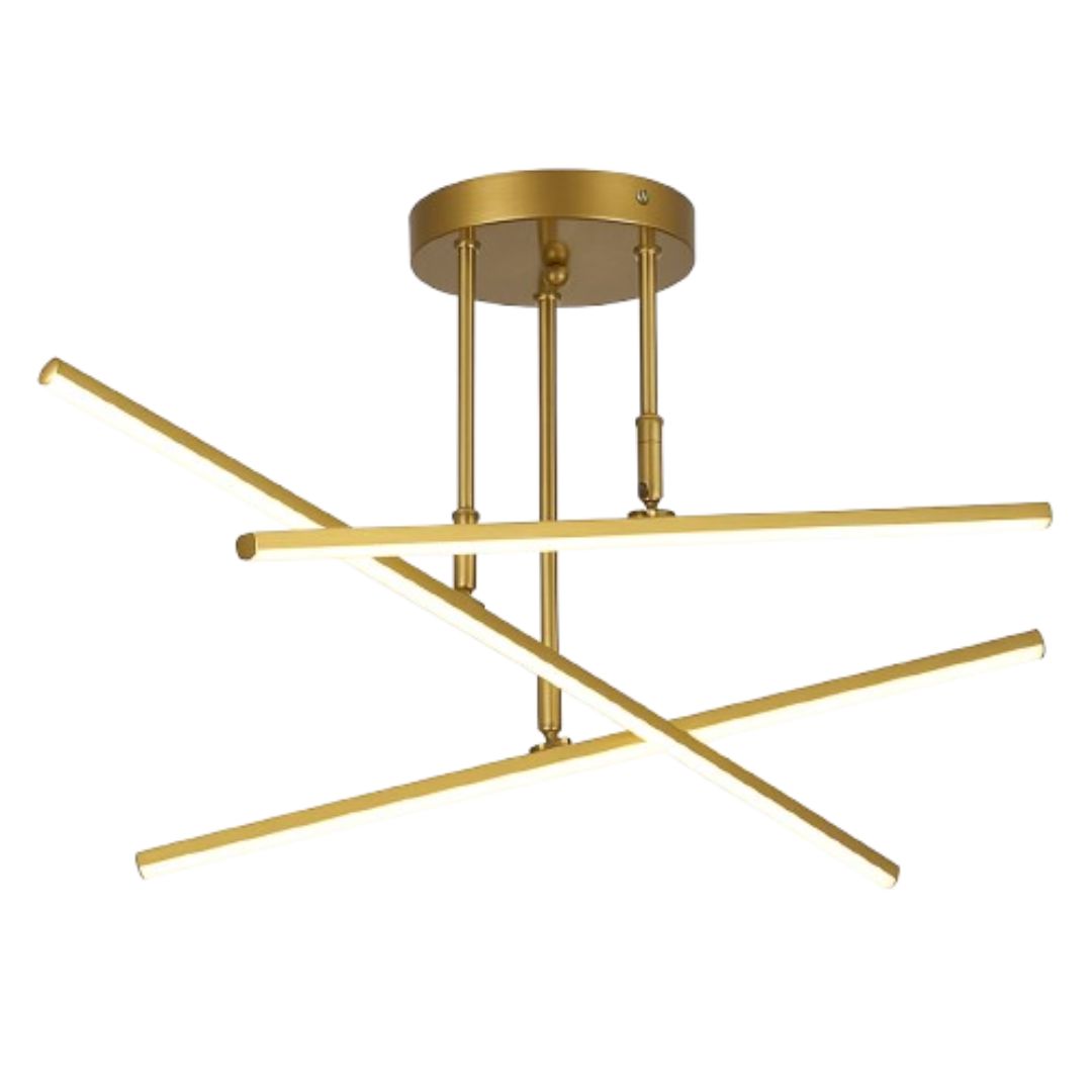 Lustre Luminária de Teto Sputnik Prisma Dourado
