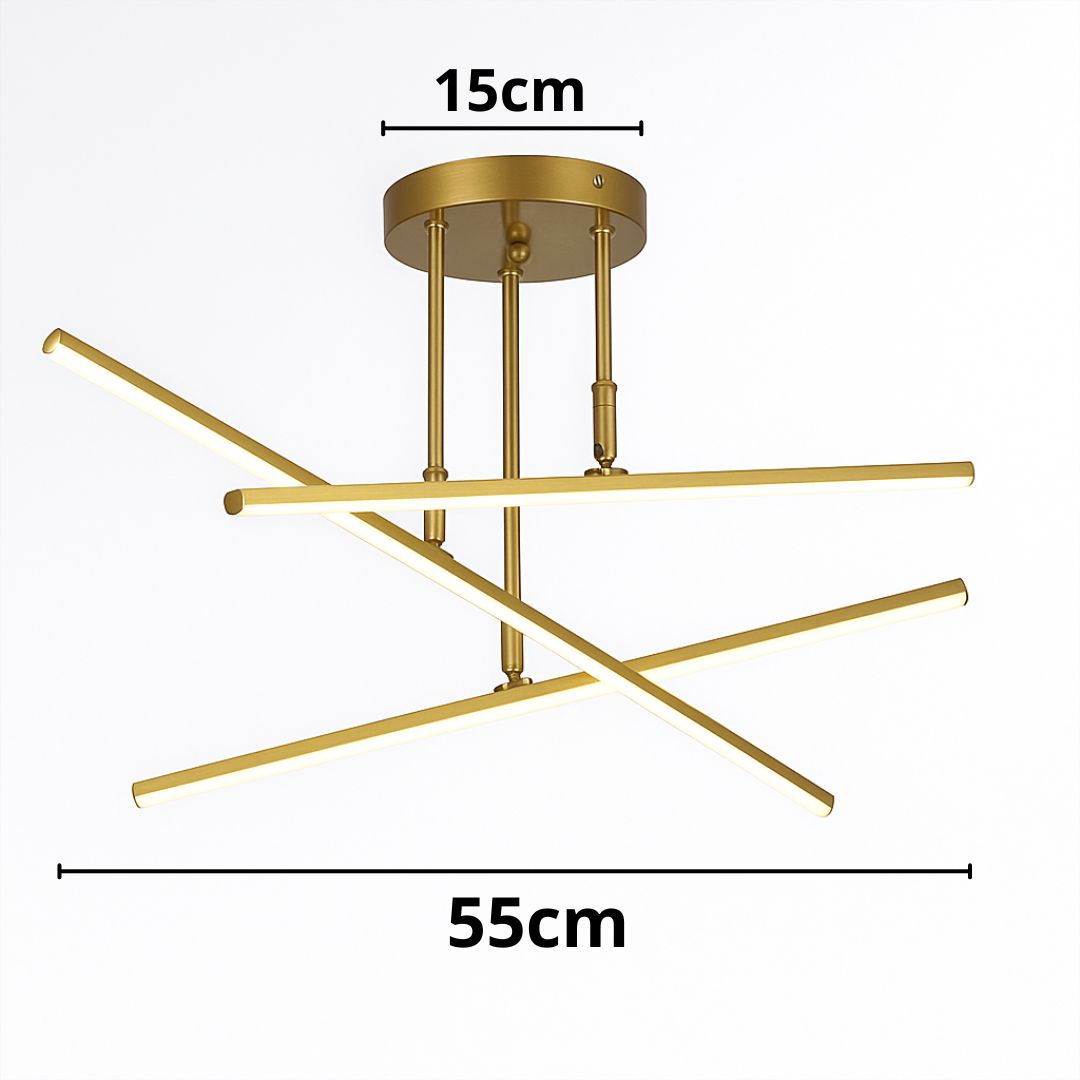 Lustre Luminária de Teto Sputnik Prisma Dourado