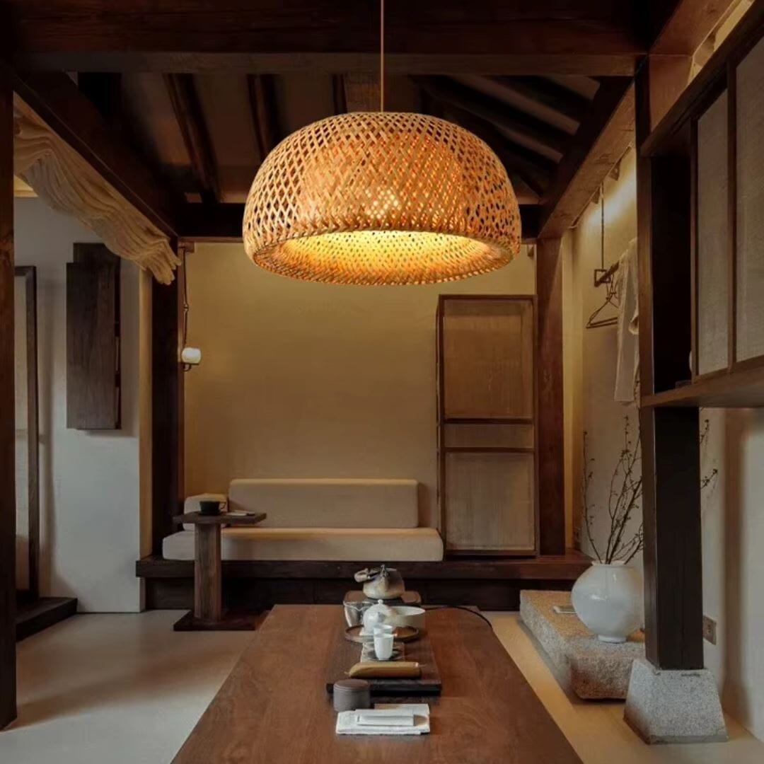 Lustre Pendente Artesanal Bohemian Rattan