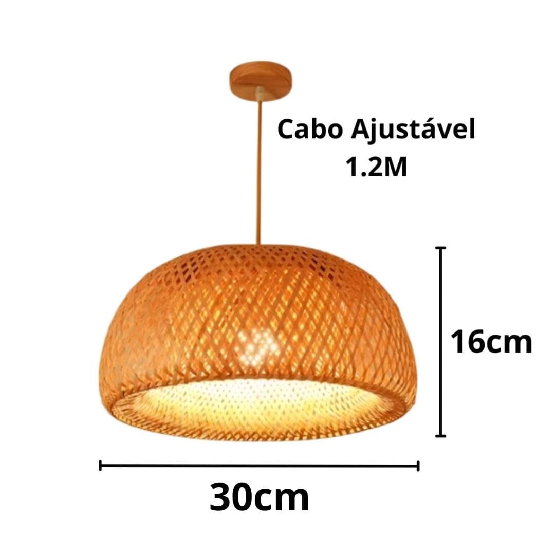 Lustre Pendente Artesanal Bohemian Rattan