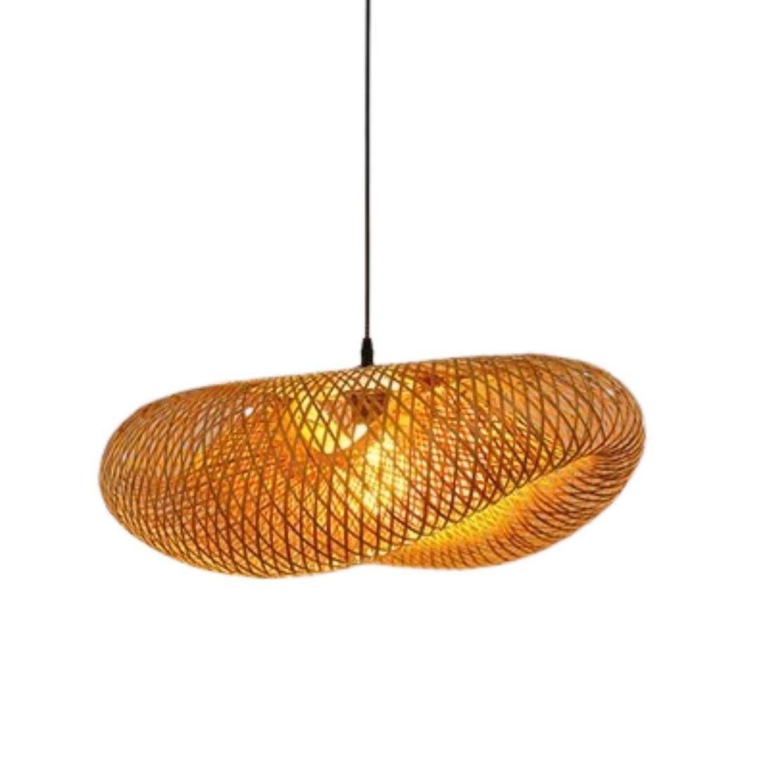 Lustre Pendente Artesanal Rattan Bambu