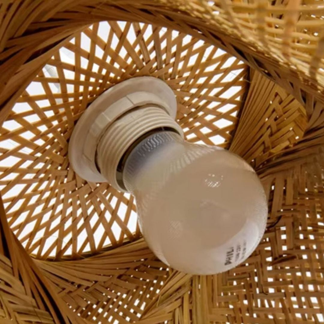 Lustre Pendente Artesanal Rattan Bambu