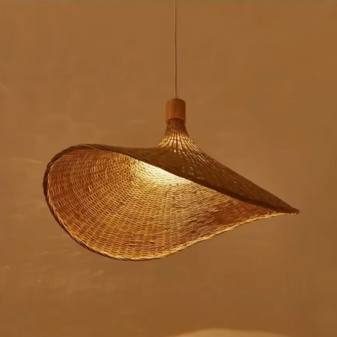 Lustre Pendente Artesanal Bamboo Rattan