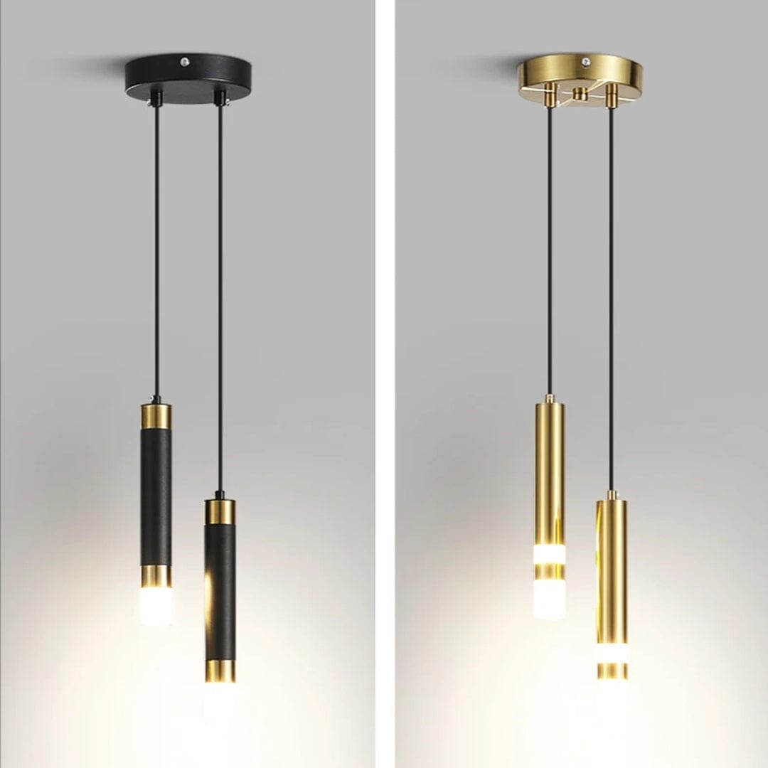 Lustre Pendente Minimalista Linear Duplo em Led