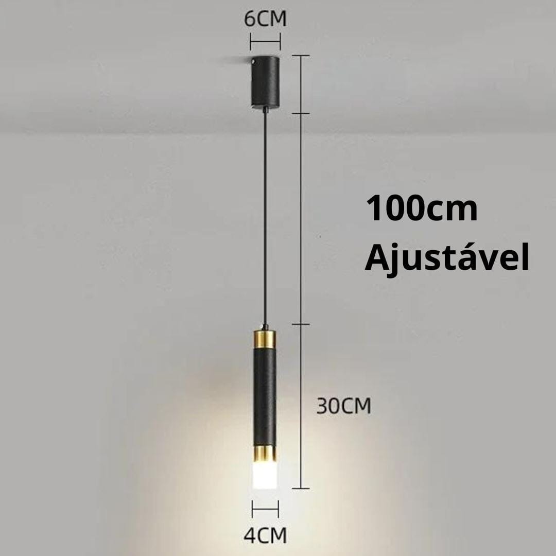 Lustre Pendente Minimalista Linear em Led