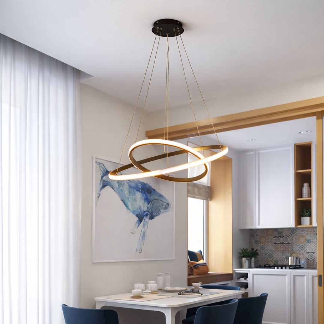 Lustre Pendente Circular Duplo em Led - Decors
