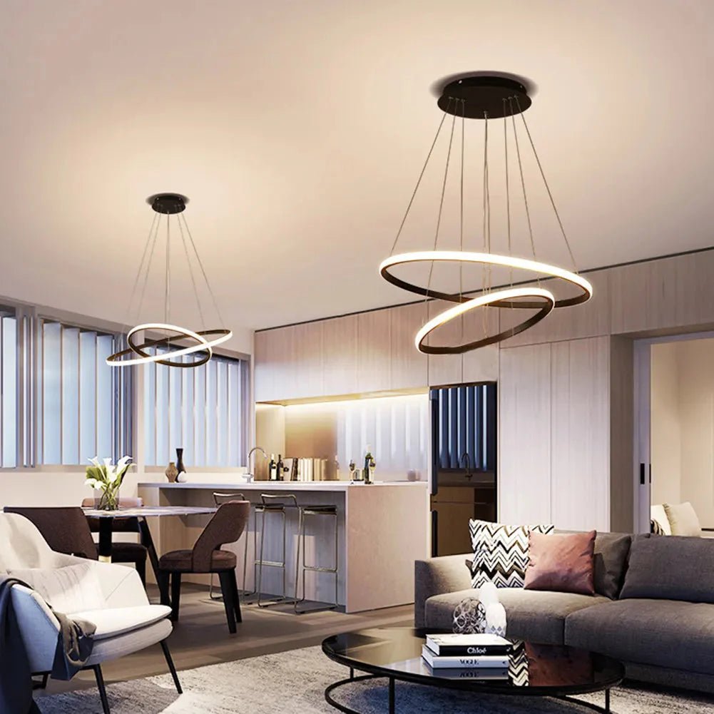 Lustre Pendente Circular Duplo em Led - Decors