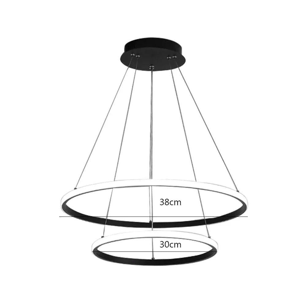 Lustre Pendente Circular Duplo em Led - Decors