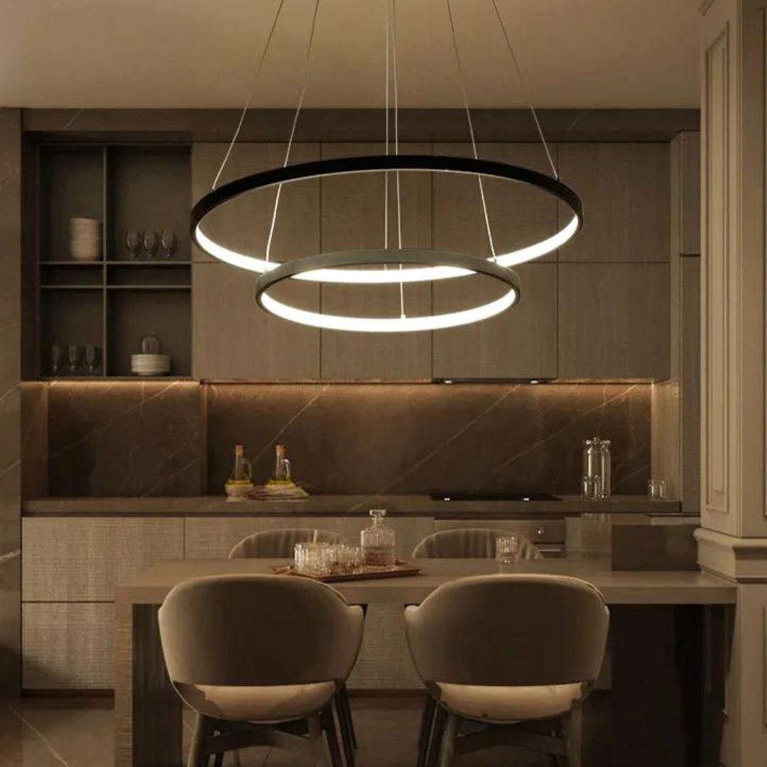 Lustre Pendente Circular Duplo em Led - Decors